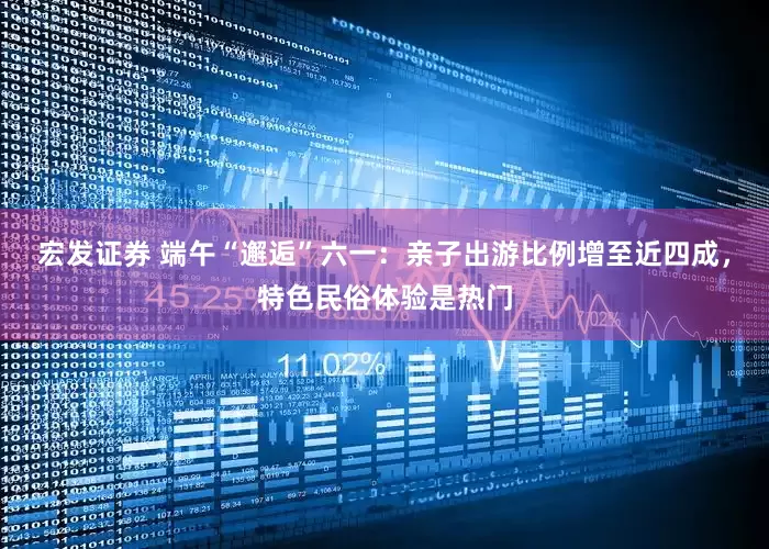 宏发证券 端午“邂逅”六一：亲子出游比例增至近四成，特色民俗体验是热门